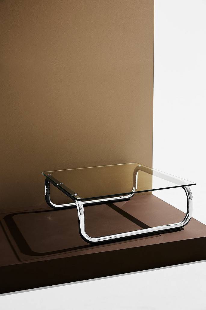 Jotex Lulu Couchtisch aus Glas und Chrom 80x80 cm Neuheiten