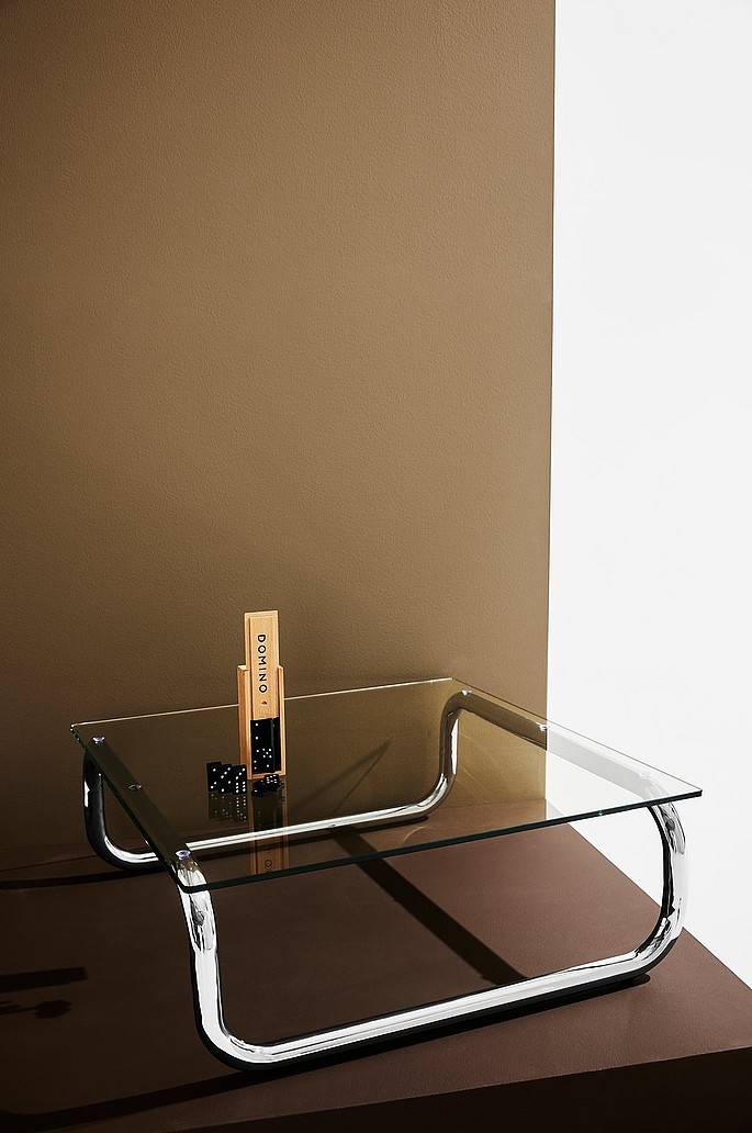 Jotex Lulu Couchtisch aus Glas und Chrom 80x80 cm Neuheiten