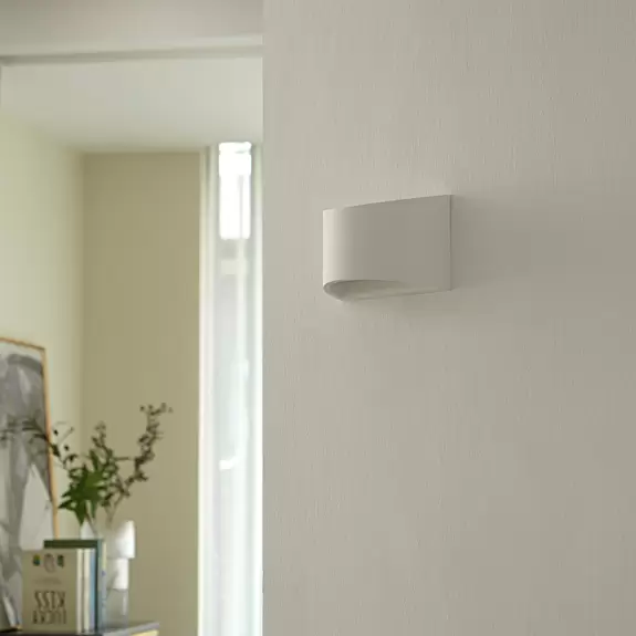 Lampenwelt Lindby Wandleuchte Heiko, up/down, Gips, weiß, Höhe 12 cm Outlet