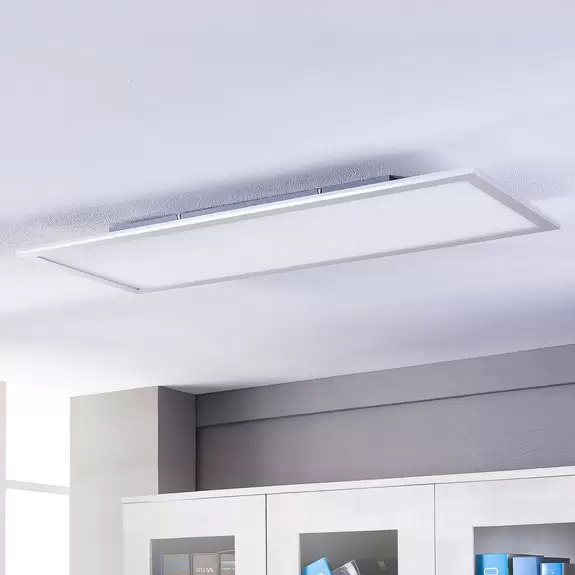 Lampenwelt Lindby LED-Panel Livel, 4.000 K, 120 cm x 30 cm, Aluminium Schlussverkauf