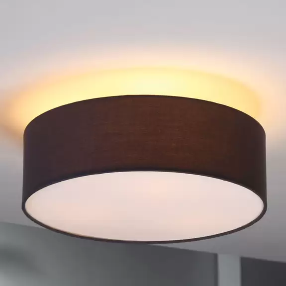 Lampenwelt Lindby Deckenleuchte Sebatin, Ø 40 cm, grau, Stoff, E27 Flash Sale