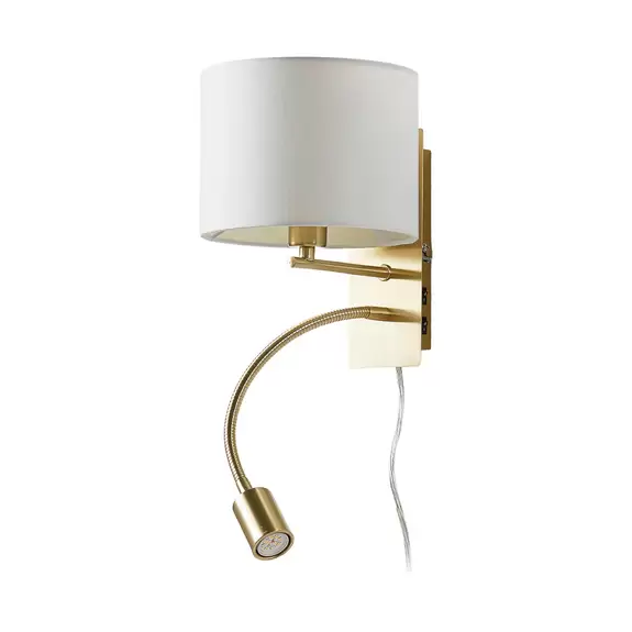 Lampenwelt Lindby Wandlampe Florens, messing, LED-Leselampe, 23,5 cm Große Rabatte