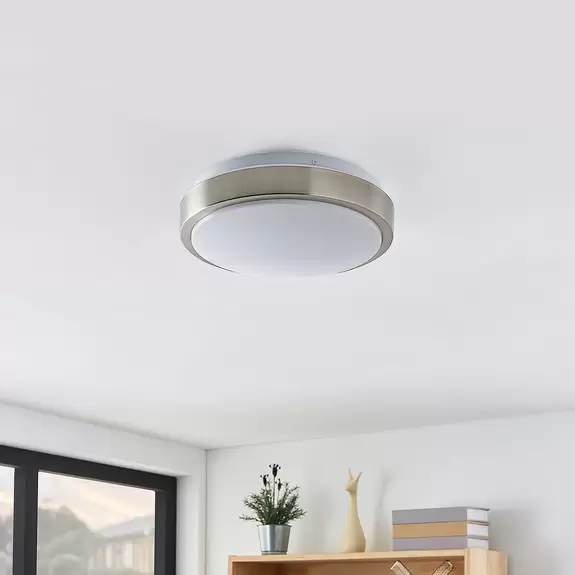 Lampenwelt Lindby Camille LED-Sensor-Deckenlampe Ø26cm nickel Letzte 3 Tage