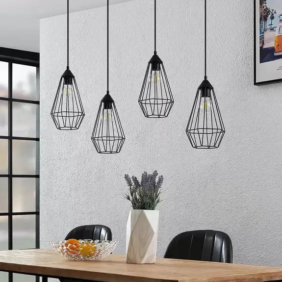 Lampenwelt Lindby Remus Käfig-Pendellampe, vierflammig Neueste Stile