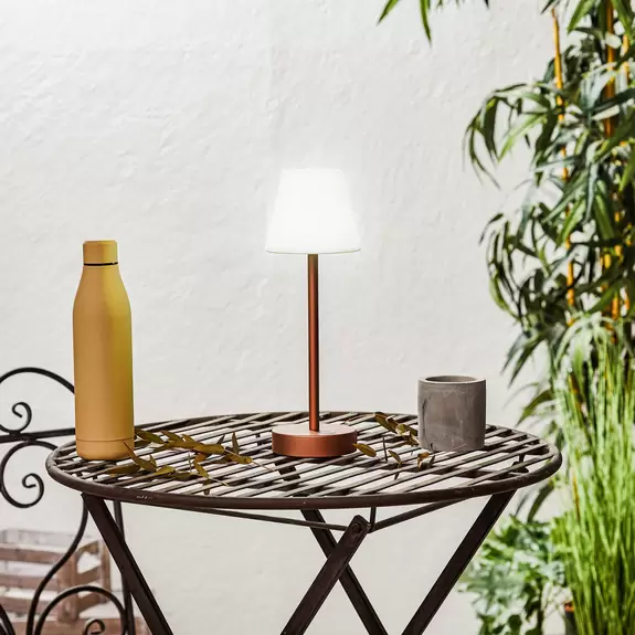 Lampenwelt Newgarden Lola Slim LED-Tischlampe Akku, roségold Bis zu 50% Rabatt