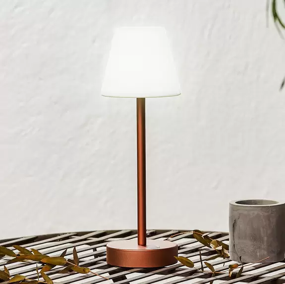 Lampenwelt Newgarden Lola Slim LED-Tischlampe Akku, roségold Bis zu 50% Rabatt