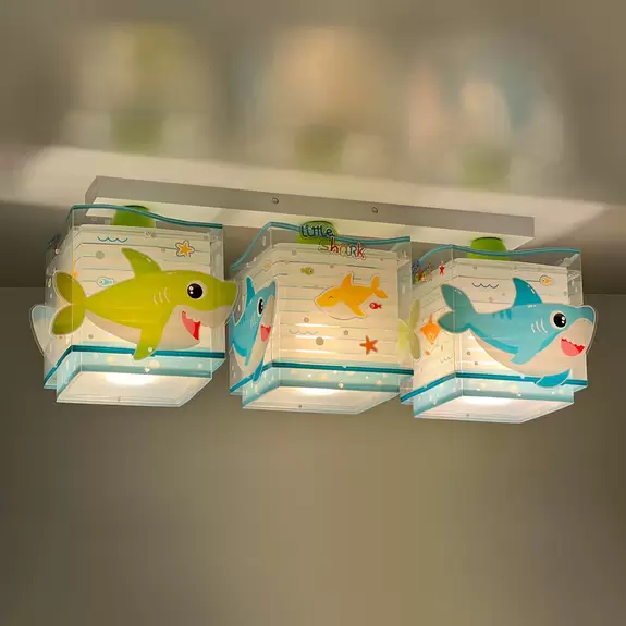 Lampenwelt Dalber Little Shark Deckenlampe Meeresmotiv 3-fl Limitierter Zeitrabatt