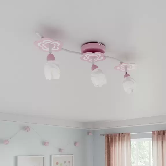 Lampenwelt Kinderzimmer-Deckenleuchte Mailin in Rosa länglich Fabrik Onlineshop