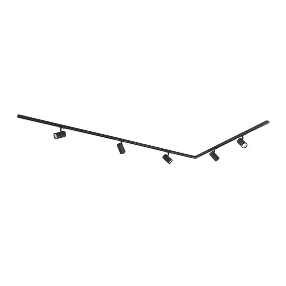 Lampenwelt Lindby 1-Phasen-Schienensystem Linaro, GU10, schwarz, 5-flg Osterangebot