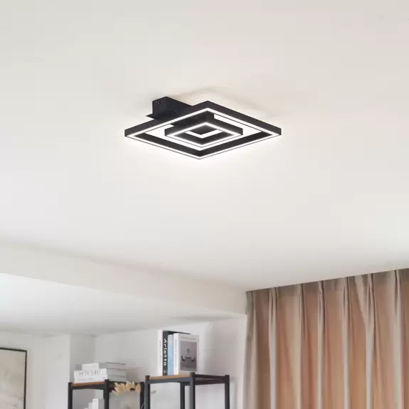 Lampenwelt Lindby LED-Deckenleuchte Madamo, schwarz, 30 cm, 3000K Online Outlet