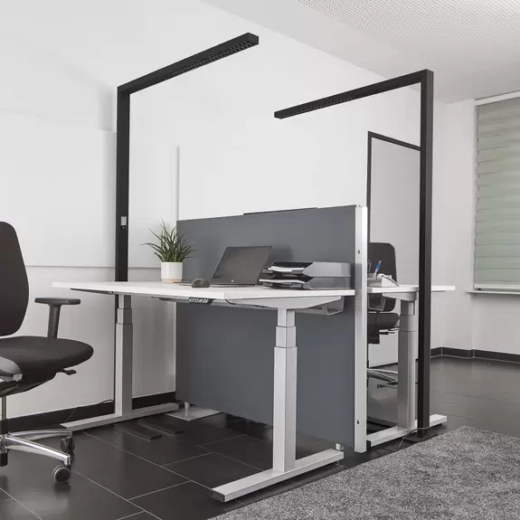 Lampenwelt LED-Büro-Stehlampe Jolinda Sensor, Dimmer, schwarz Blitzangebot