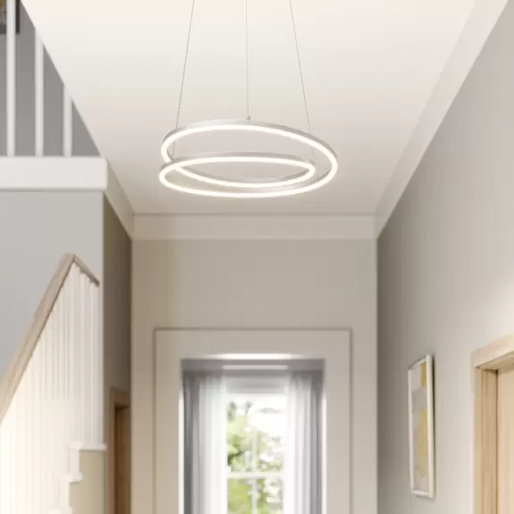 Lampenwelt Lindby Davian LED-Hängeleuchte, dimmbar, nickel Wochenangebot