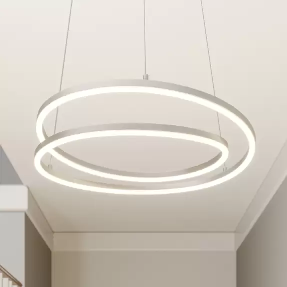 Lampenwelt Lindby Davian LED-Hängeleuchte, dimmbar, nickel Wochenangebot