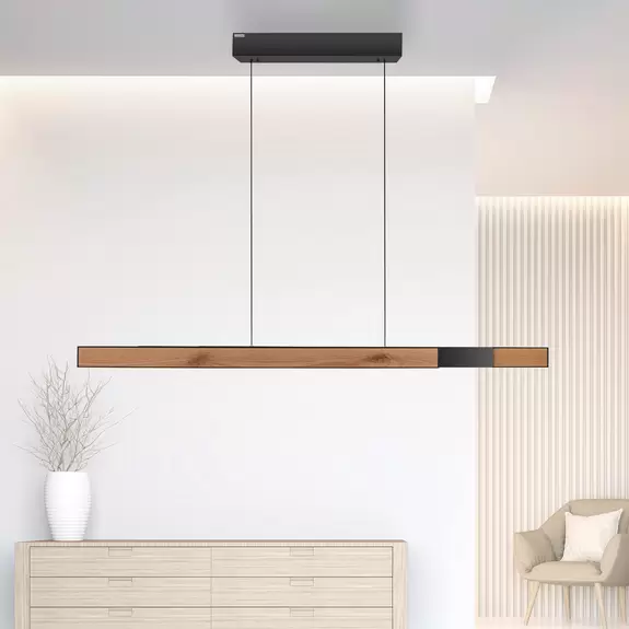 Lampenwelt PURE LED-Hängeleuchte Moto-Rise, holzfarben, Aluminium, CCT Bis zu 60% Rabatt