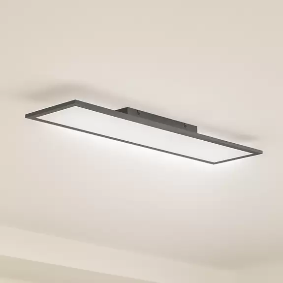 Lampenwelt Lindby LED-Panel Enhife, schwarz, 80x20 cm Nur für heute