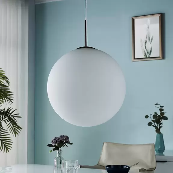 Lampenwelt Kugel-Hängeleuchte Marike aus Opalglas, 40 cm Kostenloser Versand international