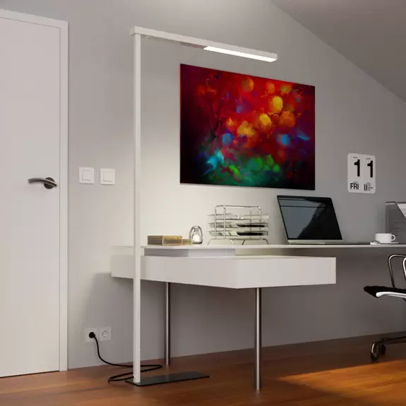 Lampenwelt LED-Büro-Stehleuchte Tamilo, weiß Speichern exportieren