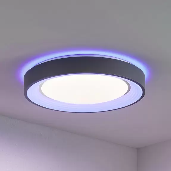 Lampenwelt Lindby LED-Deckenleuchte Lindum, RGB, CCT, Remote, dimmbar 50% Rabatt für begrenzte Zeit