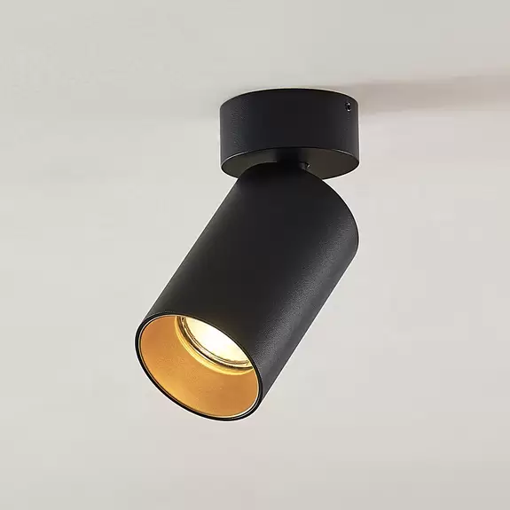 Lampenwelt Arcchio Strahler Brinja, rund, schwarz/goldfarben, 1-flg Rabatte dieses Monats