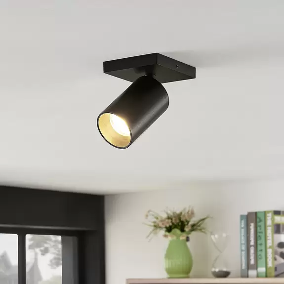 Lampenwelt Arcchio Strahler Brinja, eckig, schwarz/gold, 1-flammig Auslauf