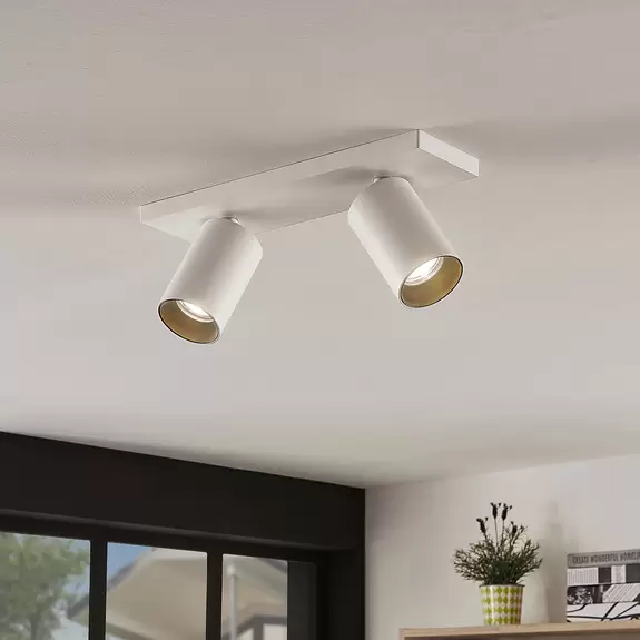 Lampenwelt Arcchio Deckenstrahler Brinja, eckig, weiß, 2-flammig, GU10 Fabrikverkauf