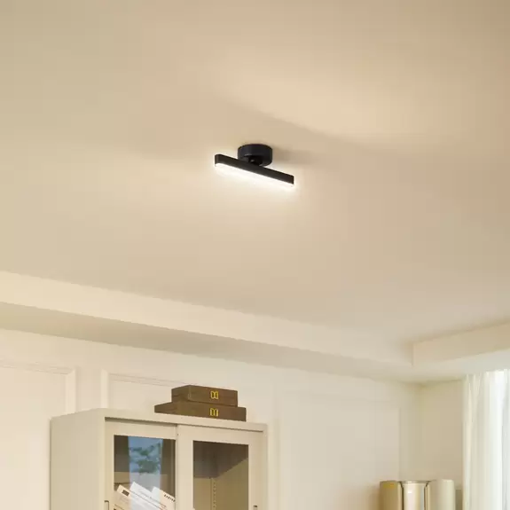 Lampenwelt Lindby LED-Deckenleuchte Eldrin, 1-flammig, schwarz, Eisen Kostenloser Versand