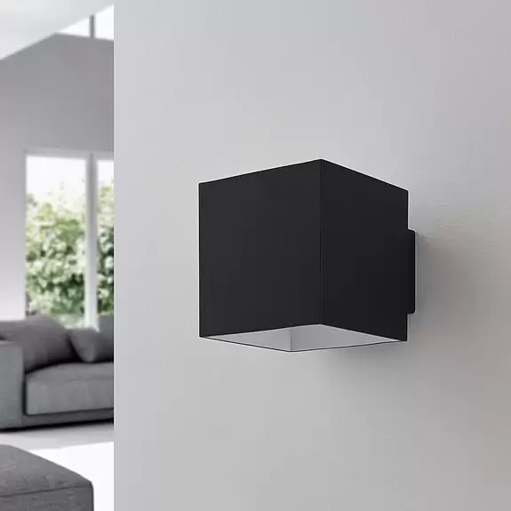 Lampenwelt Arcchio Wandleuchte Zuzana, eckig, schwarz, G9, 10 cm breit Fabrikpreis