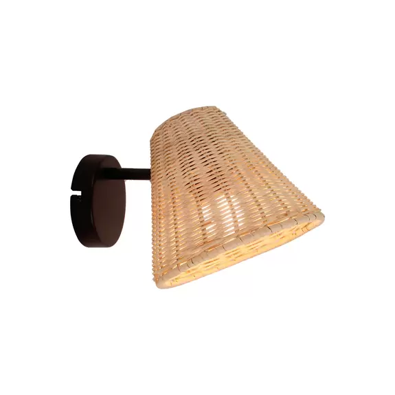 Lampenwelt Lindby Wandleuchte Zyralia, holzfarben, Rattan, 19,5 cm hoch Sonderangebot