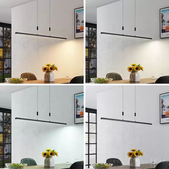 Lampenwelt Lindby LED-Hängelampe Arneja, schwarz, CCT, höhenverstellbar Großer Ausverkauf