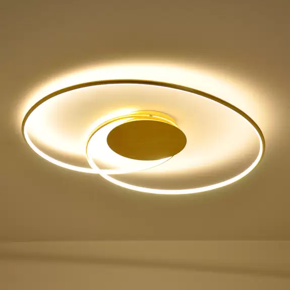 Lampenwelt Lindby LED-Deckenlampe Joline, goldfarben, 74 cm, Metall Exklusivangebot