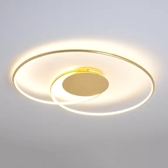 Lampenwelt Lindby LED-Deckenlampe Joline, goldfarben, 74 cm, Metall Exklusivangebot