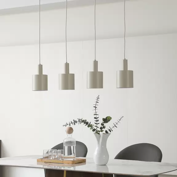 Lampenwelt Lindby Hängelampe Ovelia, beige, 4-flg., Eisen, E27 Vatertagsangebot