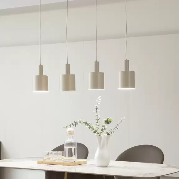 Lampenwelt Lindby Hängelampe Ovelia, beige, 4-flg., Eisen, E27 Vatertagsangebot