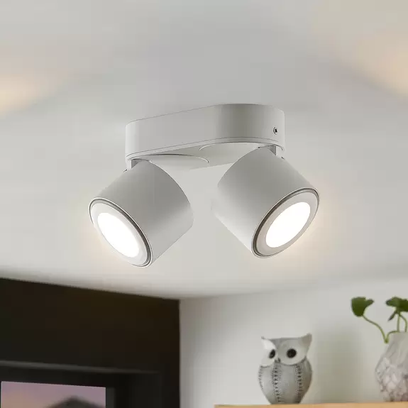 Lampenwelt Lindby Lowie LED-Spot, zweiflammig, weiß Top Angebot