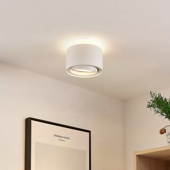 Lampenwelt Arcchio Deckenlampe Walisa, Ø 15,35 cm, weiß, Alu Neueste Mode