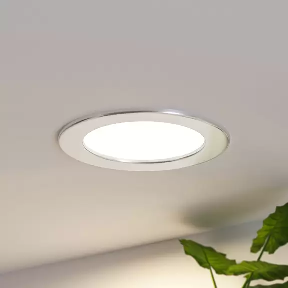 Lampenwelt Prios LED-Einbaulampe Cadance, silber, 17 cm, 3er, dimmbar Bis zu 65% Rabatt