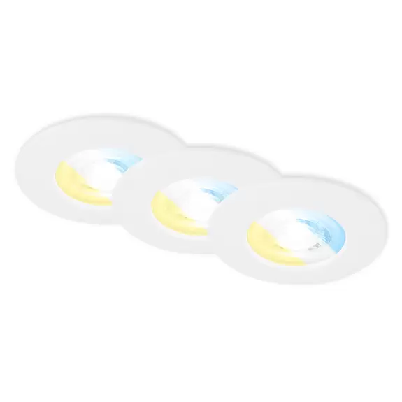 Lampenwelt LED-Einbauspot 7605 IP44 3er-Set CTS weiß 50% Rabatt mit kostenlosem Versand