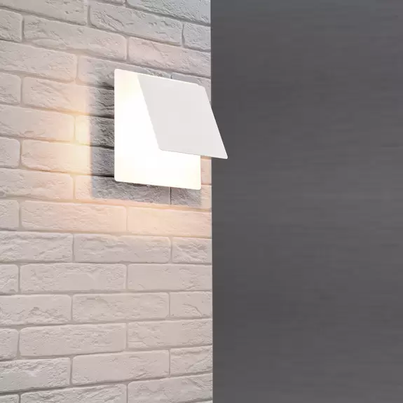 Lampenwelt LED-Wandleuchte Mio, Blende eckig, weiß matt, indirekt Kostenloser Versand international