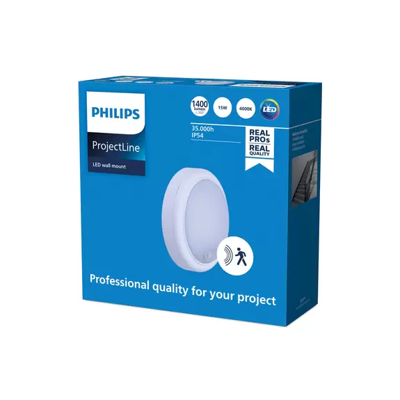 Lampenwelt Philips ProjectLine Wandleuchte Sensor Ø18,2cm 840 Fabrikladen