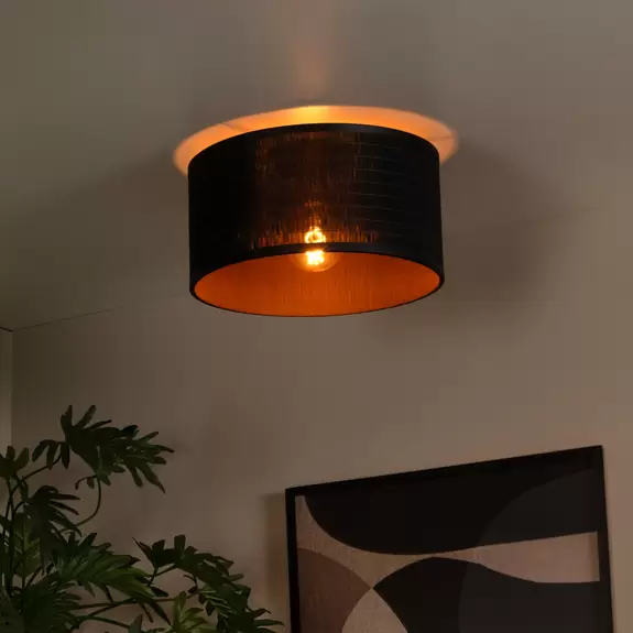 Lampenwelt Deckenleuchte Tagalog aus Rattan, schwarz/natur Speichern exportieren