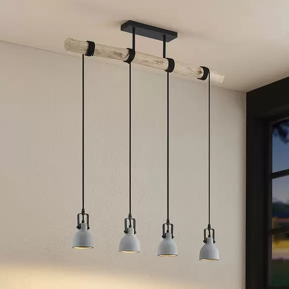 Lampenwelt Lindby Amilia Pendellampe mit Betonschirmen, 4-fl Fabrikpreis