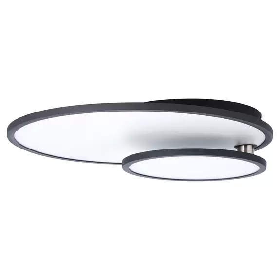 Lampenwelt LED-Deckenlampe Bility, rund, Rahmen schwarz Großer Ausverkauf