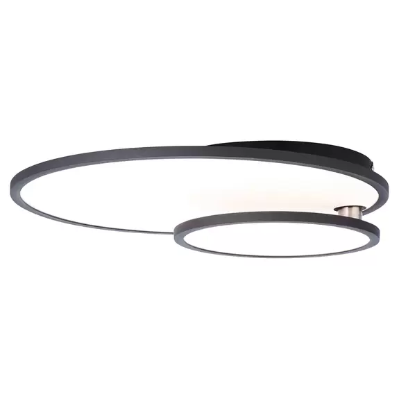 Lampenwelt LED-Deckenlampe Bility, rund, Rahmen schwarz Großer Ausverkauf