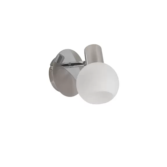 Lampenwelt Wandstrahler Tiara, eisen/weiß, Ø 11 cm, Metall/Glas Begrenztes Angebot