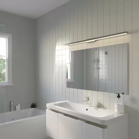 Lampenwelt Lindby Alenia LED-Bad- und Spiegelleuchte, 120 cm, chrom Weihnachtsangebot