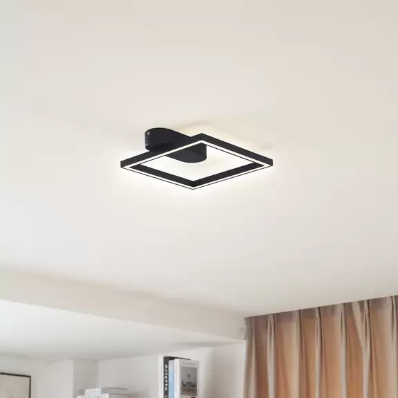 Lampenwelt Lindby LED-Deckenleuchte Yulla, schwarz Blitzangebot