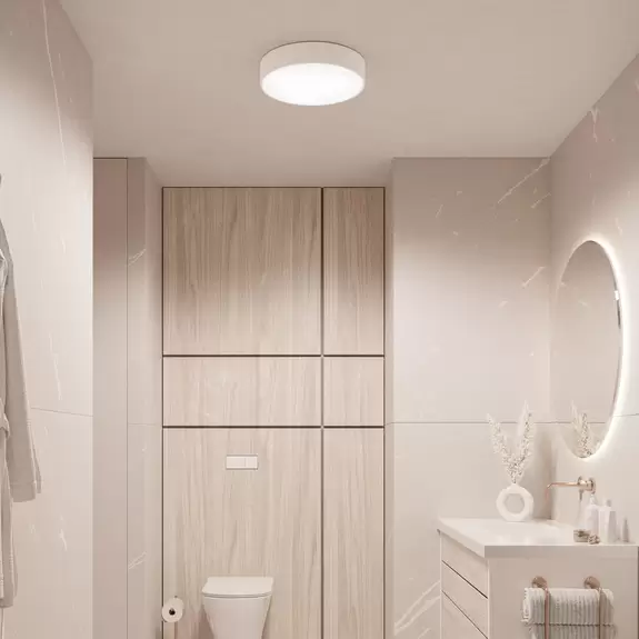 Lampenwelt Deckenleuchte Cleo, weiß, Ø 20 cm, Metall, IP54 Sonderangebote
