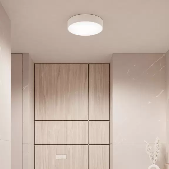 Lampenwelt Deckenleuchte Cleo, weiß, Ø 20 cm, Metall, IP54 Sonderangebote