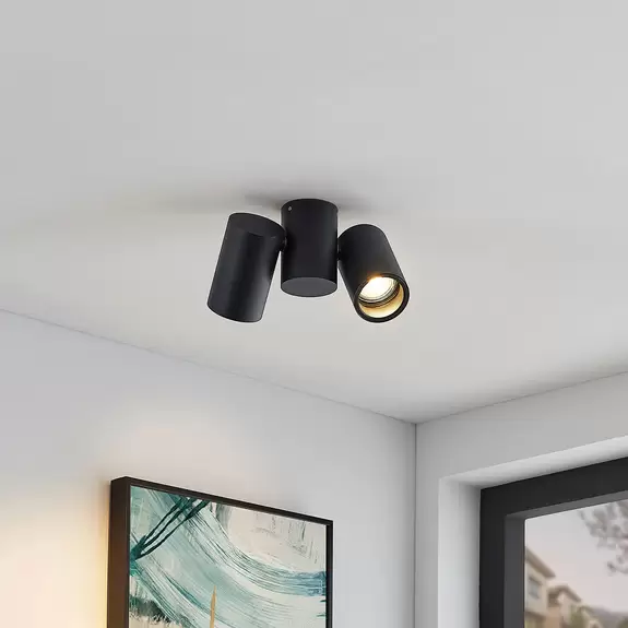 Lampenwelt Deckenlampe Gesina, zweiflammig, schwarz Begrenzte Freigabe
