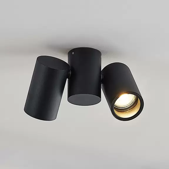 Lampenwelt Deckenlampe Gesina, zweiflammig, schwarz Begrenzte Freigabe
